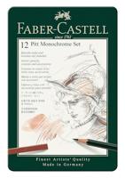 Faber Castell fc-112975 pitt monochrome set faber-castell 12-delig medium - thumbnail