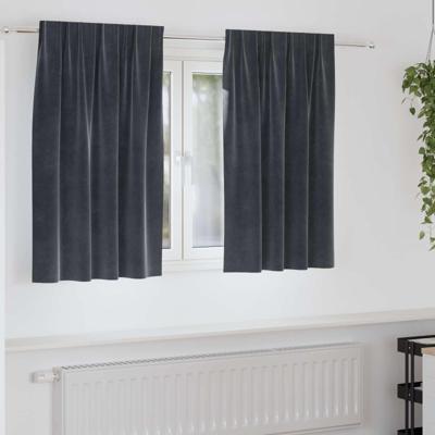 VidaXL Verduisterende gordijnen 2 pcs donkergrijs 140 x 140 cm fluweel