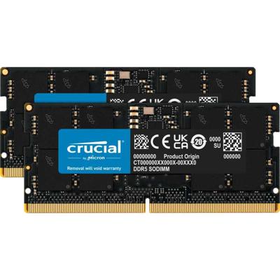 Crucial CT2K32G48C40S5 Werkgeheugenset voor laptop DDR5 64 GB 2 x 32 GB 4800 MHz 262-pins SO-DIMM CL40 CT2K32G48C40S5 Crucial CT2K32G48C40S5 Werkgeheugenset voor laptop DDR5 64 GB 2 x 32 GB 4800 MHz 262-pins SO-DIMM CL40 CT2K32G48C40S5