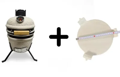 Compleet - Own Grill 13 inch kamado barbecue V2 creme met heatdeflector