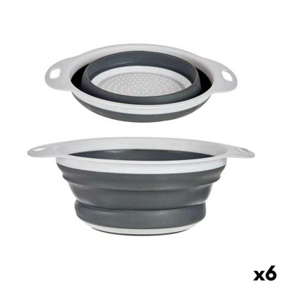 Strainer Kinvara Wit Grijs Polypropyleen TPR 25 x 20 x 8,5 cm 25 x 3 x 20 cm 24,5 x 3,5 x 20 cm (6 Stuks)