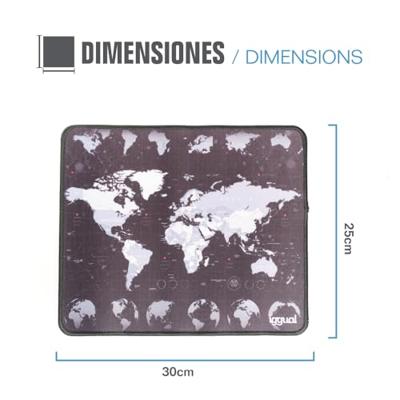 Muismat iggual IGG317310 Wereldkaart Zwart/Wit Muismat iggual IGG317310 Wereldkaart Zwart/Wit