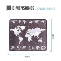 Muismat iggual IGG317310 Wereldkaart Zwart/Wit - thumbnail