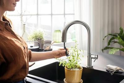 Hansgrohe Aqittura M91 Filter systeem 210, uittrekbare uitloop, 1jet, sBox, starter set, rvs look