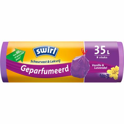 Swirl pedaalemmerzakken vanille-lavendel 35 liter 9 stuks