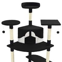 Kattenkrabpaal met sisal krabpalen 203 cm zwart en wit - thumbnail