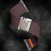 By Qubix - Nylon bandje met Parachute sluiting - Donkerpaars - Compatible met Apple Watch 38mm / 40mm / 41mm / 42mm - Compatible Apple watch bandjes - thumbnail
