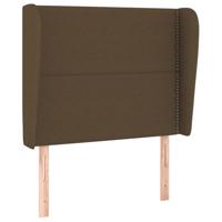 Hoofdbord met randen 83x23x118/128 cm stof donkerbruin - thumbnail