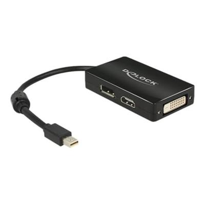 Delock 62623 Adapter mini DisplayPort 1.1 male > DisplayPort / HDMI / DVI female Passief zwart