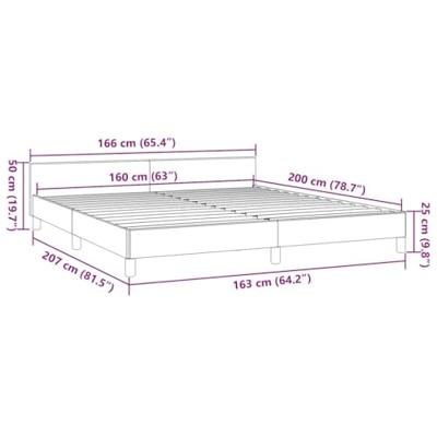 Bedframe met hoofdeinde stof zwart 160x200 cm