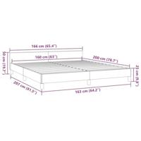 Bedframe met hoofdeinde stof zwart 160x200 cm - thumbnail