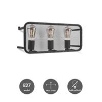 Wandlamp Weave 45/15/20cm, Zwart, Muurlamp gemaakt van metaal, geschikt voor E27 LED lichtbron, wandlamp geschikt voor woonkamer, slaapkamer - thumbnail