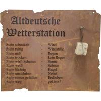 Wanddecoratie Oud-Duits weerstation (b x d) 70 cm x 80 cm Plaatstaal Bruin - thumbnail