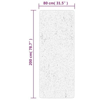 Vloerkleed PAMPLONA shaggy hoogpolig 80x200 cm beige antraciet - thumbnail
