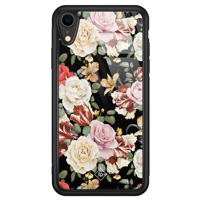 iPhone XR glazen hardcase - Flowerpower