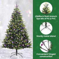 Kunstkerstboom met scharnier 300 LEDs Groen 180 cm PVC en PE - thumbnail
