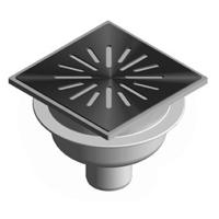 Doucheput Aquaberg ABS Vloerput RVS Rooster Onderuitlaat 50 mm 150x150 mm PPC Reukafsluiter Aquaberg - thumbnail