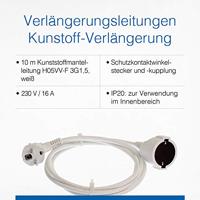 AS Schwabe 51011 Stroom Verlengkabel 16 A Wit 10.00 m H05VV-F 3G 1,5 mm² - thumbnail