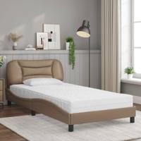 Bed met matras "Hvar" kunstleer cappuccinokleurig 100x200 cm - thumbnail