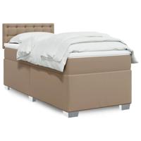 Boxspring met matras kunstleer cappuccinokleurig 80x200 cm - thumbnail