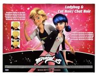 Set van 2 figuren - BANDAI - Miraculous - Marinette en Adrien met 2 outfits (Ladybug en Cat Noir), accessoires - 26 cm - thumbnail
