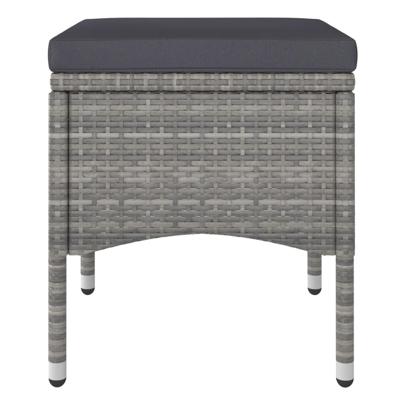 5-delige Tuinset poly rattan en gehard glas grijs - thumbnail