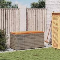 Tuinbox 110x50x54 cm poly rattan en acaciahout grijs - thumbnail