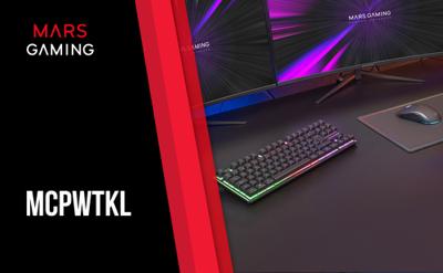 Mars Gaming MCPWTKL, Draadloze Gaming-Combo, DualPro Link 2.4GPRO-Technologie, TKL FRGB Rainbow Toetsenbord + RGB 3200DPI Muis met HUANO-schakelaars + Antislip Muismat 360x260mm, Zwart, Spaans