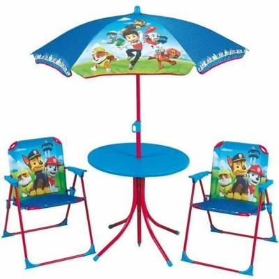 Fun House Pat Patrol tuinmeubilair bestaande uit een tafel, 2 klapstoelen en een parasol voor kinderen
