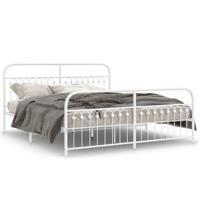Bedframe met hoofd- en voeteneinde metaal wit 183x213 cm - thumbnail