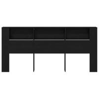 Hoofdeinde kas met opslag 220 x 18,5 x 104,5 cm Bewerkt hout - thumbnail