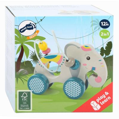 Small Foot houten duwfiguur olifant met motoriekspiraal