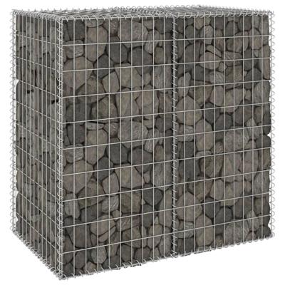 VidaXL Schanskorfmuur met deksels 100x60x100 cm gegalvaniseerd staal