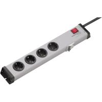 Ehmann 0250x00042301 Stekkerdoos met schakelaar 4-voudig Grijs Randaarde stekker 1 stuk(s) - thumbnail