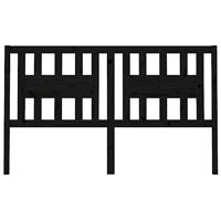 Hoofdbord 126x4x100 cm massief grenenhout zwart - thumbnail