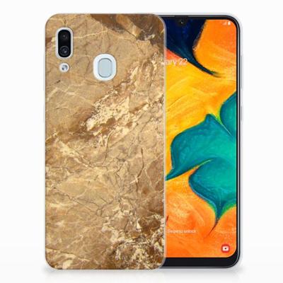Samsung Galaxy A30 | TPU | Siliconen hoesje | Marmer Creme Samsung Galaxy A30 | TPU | Siliconen hoesje | Marmer Creme