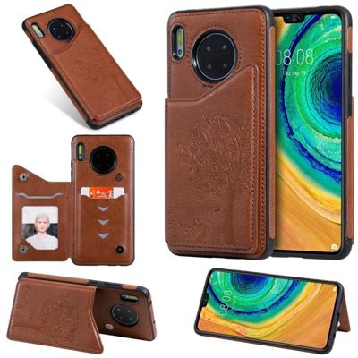 Voor Huawei mate 30 kat boom reliëf patroon schokbestendige beschermhoes met kaartsleuven & fotolijstjes (bruin) Voor Huawei mate 30 kat boom reliëf patroon schokbestendige beschermhoes met kaartsleuven & fotolijstjes (bruin)