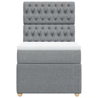 Boxspring met matras stof lichtgrijs 80x200 cm - thumbnail