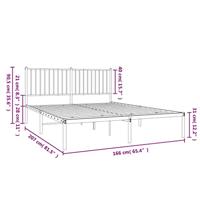 Bedframe met hoofdbord metaal wit 160x200 cm - thumbnail