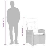 9-delige Tuinset met kussens poly rattan grijs - thumbnail