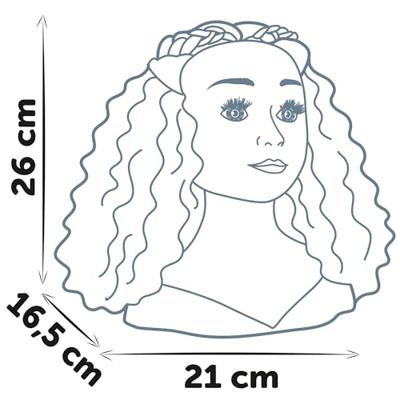 Smoby - Afro-haarstylinghoofd - Gemakkelijk te stylen - 23 realistische accessoires - Warmtegevoelige lippen - Opbergluik