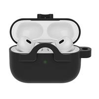 Otterbox Soft Touch-koptelefoonhoes voor AirPods Pro 1e gen 2019/2e gen 2022, schokbestendig, valbestendig, ultradun, kras- en krasbeschermhoes voor Apple AirPods, inclusief karabijnhaak, Zwart - thumbnail