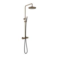 Hotbath Cobber - Stortdoucheset - 300 mm Hoofddouche - 360 mm Hartafstand - Glijstang - Staafmodel Handdouche - Verouderd Messing - Verouderd Patina - Opbouw - 1/2 Inch Aansluiting - V02 - thumbnail