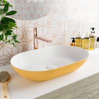 MONDIAZ ONNI Waskom solid surface 55cm kleur Ocher / Talc - thumbnail