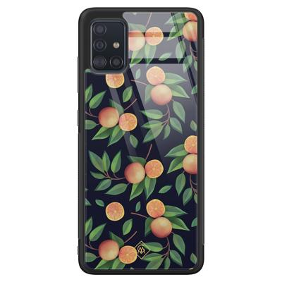 Samsung Galaxy A51 glazen hardcase - Orange lemonade