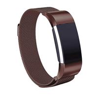 By Qubix - Compatible met Fitbit Charge 3 - Fitbit Charge 4 milanese bandje - Maat: Small - Bruin - Compatible fitbit bandje - thumbnail