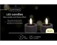 Lumineo ledtheelicht d4h5cm 2st grijs - thumbnail