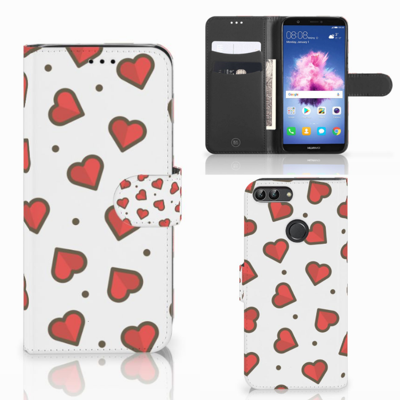 Huawei P Smart Telefoon Hoesje Hearts Huawei P Smart Telefoon Hoesje Hearts