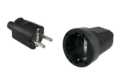 PVC stekker 230V rand/penaarde - zonder verkoopverpakking