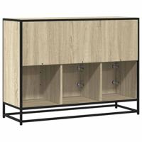 Dressoir 100x35x76 cm bewerkt hout sonoma eikenkleurig - thumbnail
